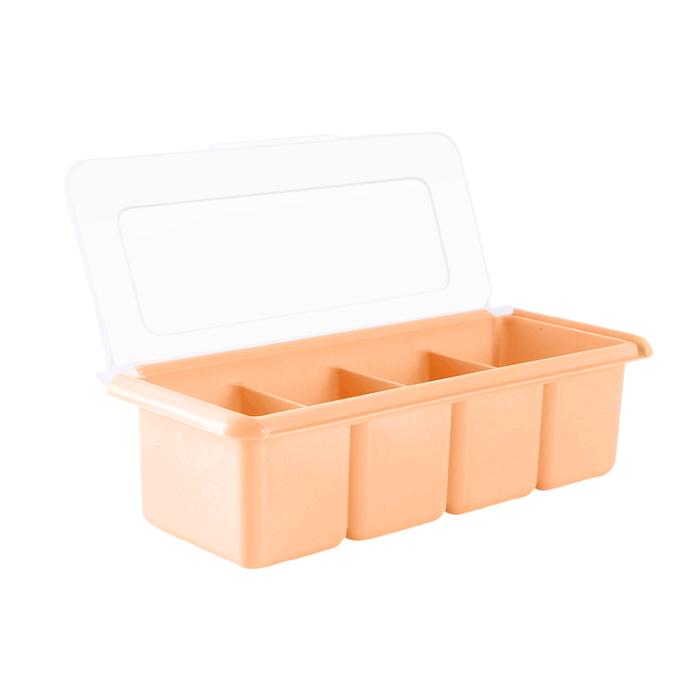 Gambar KOTAK BUMBU 4IN1 TEMPAT BUMBU DAPUR 4 SEKAT RAK PENYIMPANAN BUMBU - Orange dari Nivalis17 undefined Tokopedia
