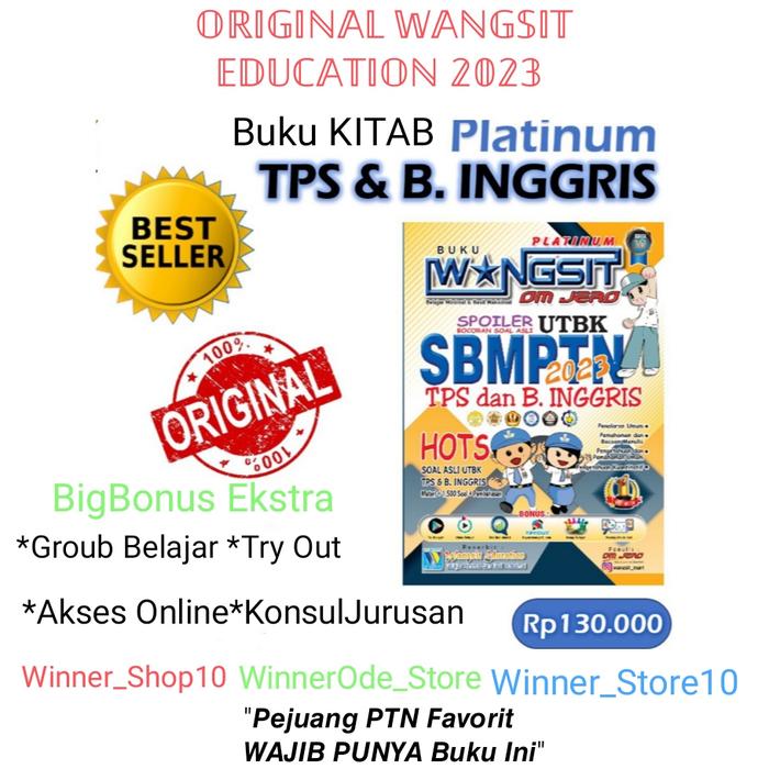 Gambar Buku Wangsit Platinum SAINTEK IPA 2023||Original 5 Bku+BigBonus Ekstra - Kitab TPS BINGG dari winnershop10 undefined Tokopedia