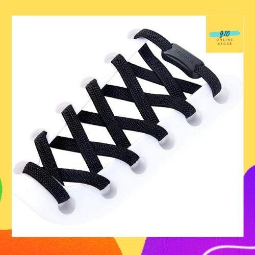 Gambar Tali Sepatu Elastis Flat Buckle Lock No Tie Shoelace Untuk Dewasa Anak - Black dari Gio Online Store undefined Tokopedia