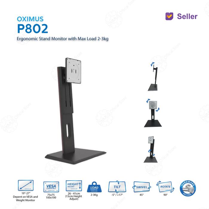 Gambar Bracket LCD LED Monitor Ergonomic Stand Oximus P802 HAS Rotate Swivel - P802 SL dari Oximus Indonesia undefined Tokopedia