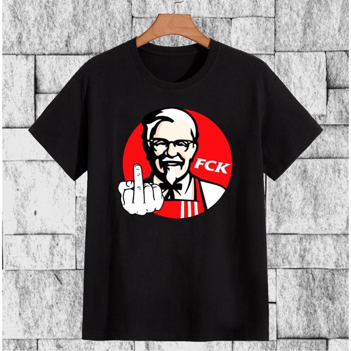 Gambar HS - DTF071 Kaos Distro Pria TShirt Pria Kaos Pria KFC / FCK - Abu Tua, L dari Happiest Shops undefined 4 Tokopedia