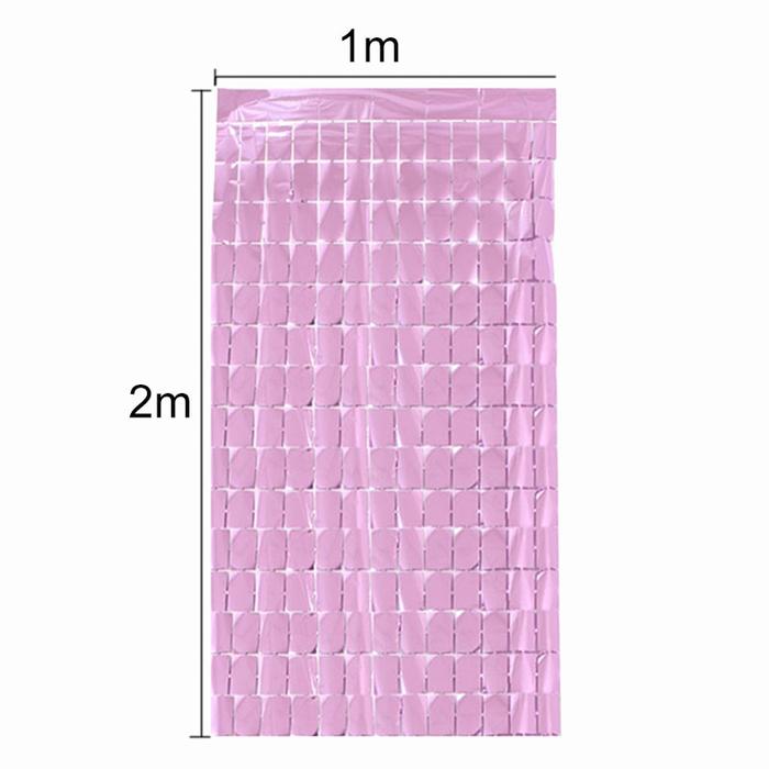 Gambar tirai foil kotak metalik ulang tahun backdrop curtain foil 2 x 1 m - Pink dari bellapartystore undefined Tokopedia