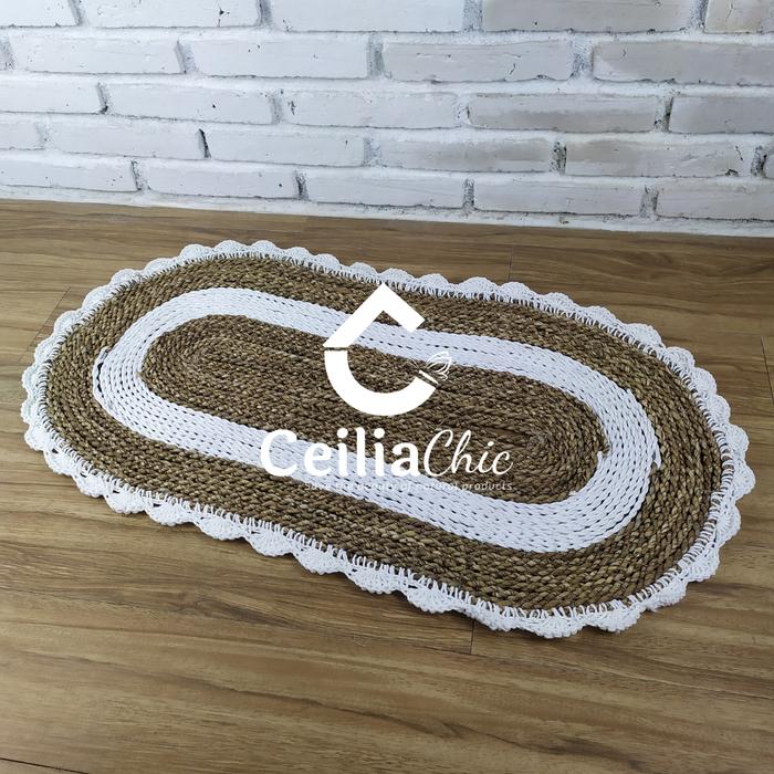 Gambar [NEW ARRIVAL] Karpet rug bulat anyaman seagrass 120cm - Taplak Natural dari Ceiliachic undefined Tokopedia