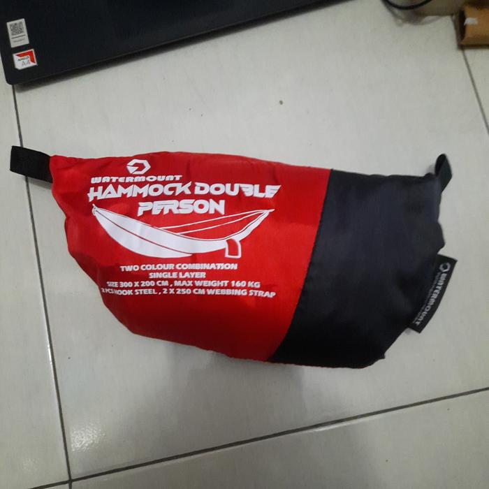 Gambar Hammock 2 orang DS jumbo full bartex 300x200cm beban berat 200kg ORIGI - merah-hitam, 200x300cm dari tebu-outdoor undefined Tokopedia