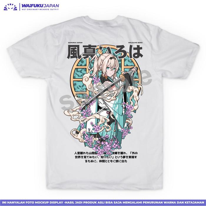 Gambar T-shirt Kaos Hololive Japan - Kazama Iroha " Samurai Japan " - Putih, S - MEDIUM dari Waifuku Japan undefined Tokopedia