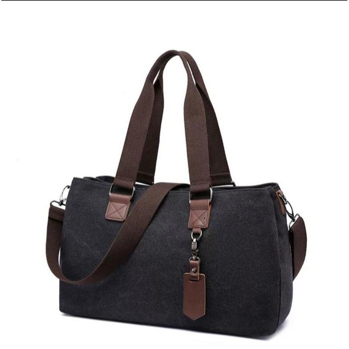 Gambar Tas Jinjing Kanvas Tote Bag Pria dan Wanita Tas Traveling Kanvas - Hitam dari Galeri Kanvas undefined Tokopedia