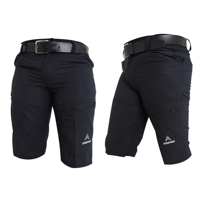 Gambar Celana Gunung Pria Celana Panjang Polos Outdoor Murah Hiking Adventure - HITAM PENDEK 06, XXL dari AIMPRO INDONESIA undefined Tokopedia