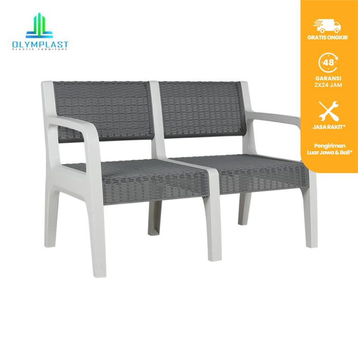 Gambar Olymplast Sofa Plastik / Kursi Tamu / OSCR - 2 SEATER - GREY dari Olymplast undefined Tokopedia