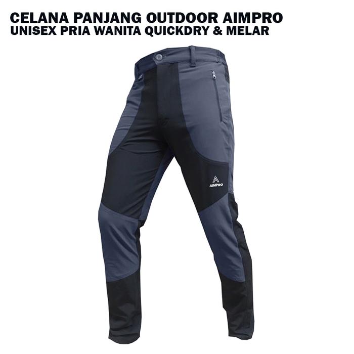Gambar CELANA GUNUNG PANJANG QUICK DRY HIKING streach outdoor AIMPRO - HITAM ABU 012, XL dari AIMPRO INDONESIA undefined Tokopedia