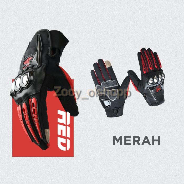 Gambar Sarung Tangan Motor Full Finger Design Waterproof - Merah, M dari ZocyOlshop1 undefined Tokopedia