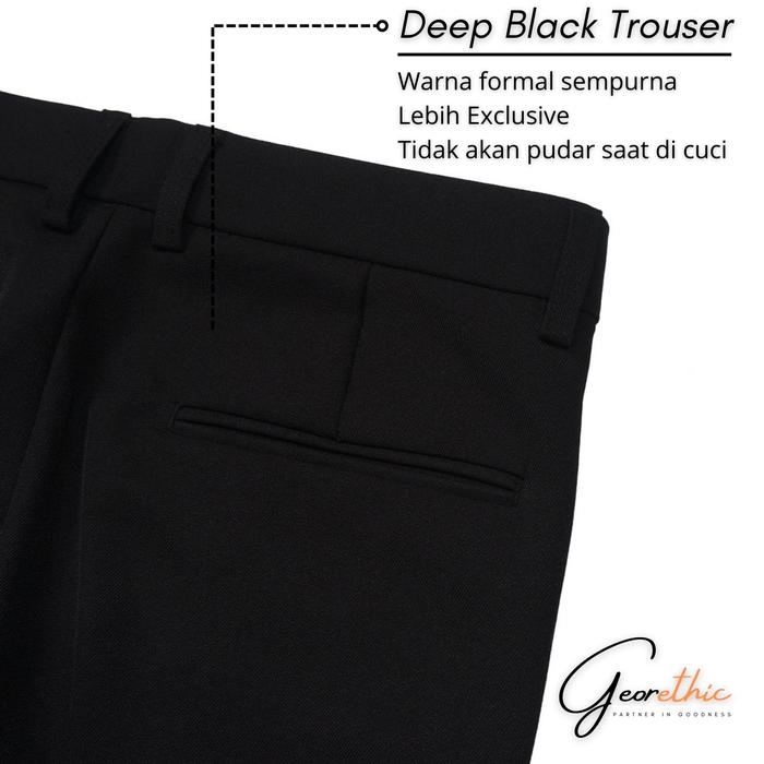 Gambar Celana Formal Pria Slimfit Hitam Grey Navy Bahan Kerja Ankle Pants Ori - Deep Black, S ( 27-28 ) dari Georethic undefined Tokopedia