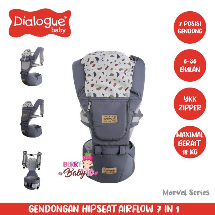 Gambar Dialogue Hipseat Airflow 7-In-1 Gendongan Depan Bayi Baby Carrier - Marvel Grey dari Berry Baby undefined Tokopedia