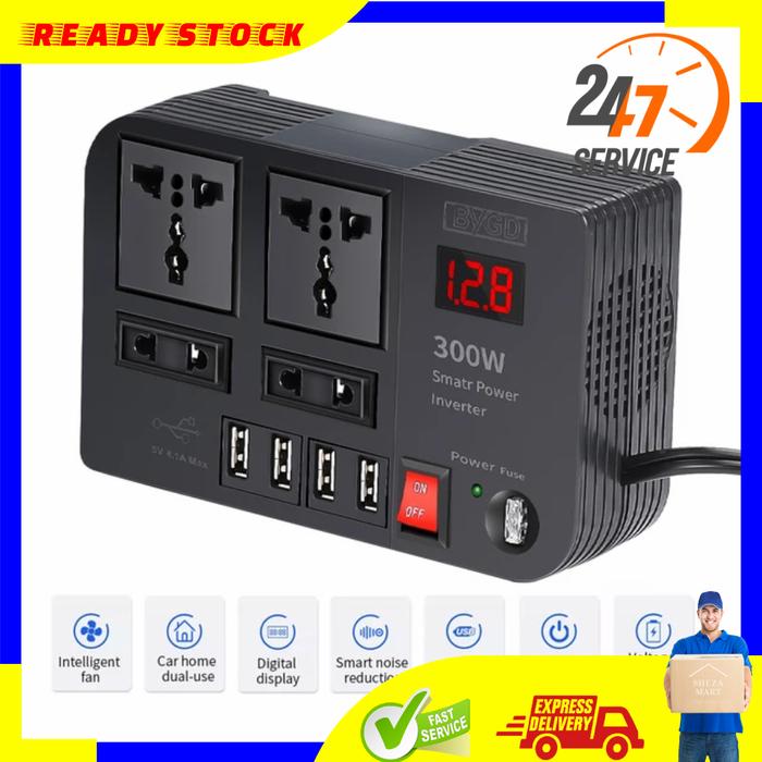 Jual Smart Car Power Inverter Mobil DC 12V to AC 220V 300W 300 Watt 4 ...