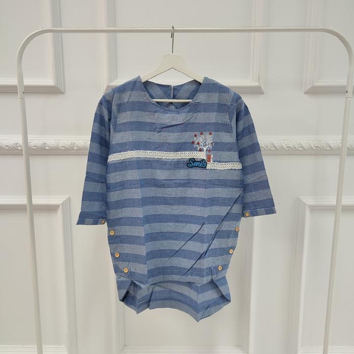 Gambar Atawsan oblong katun kancing 6 motif SMILE TREE - Biru dari SJ'STORE undefined Tokopedia