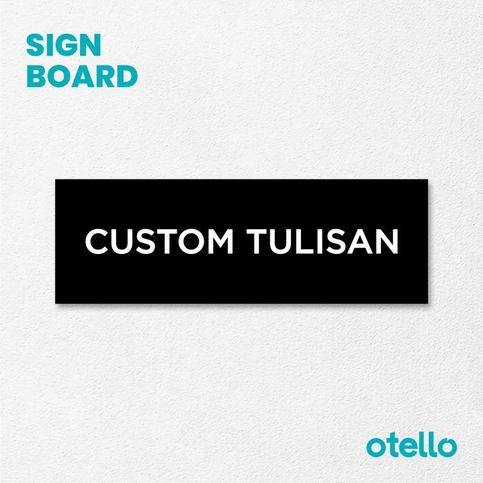 Gambar Custom Ukuran | Sign Board Rantai Akrilik Papan Nama Ruangan Acrylic - Dasar Hitam, 24 x 8 cm dari Otello Studio undefined Tokopedia