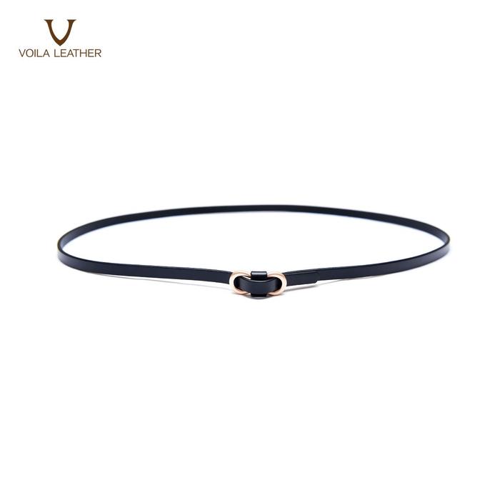 Gambar Ikat Pinggang Wanita Kulit Asli Slim Voila Freja - Black dari Voila Leather undefined Tokopedia