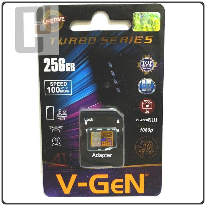 Gambar V-Gen Micro SD 256GB Turbo Series Memory Card Original dari CJ-Cahaya Jaya undefined Tokopedia