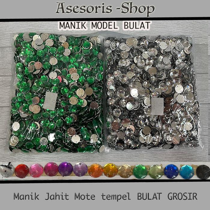 Gambar Manik Jahit Mote | Manik jahit Tempel BULAT berbagai Ukuran GROSIRAN - 22mm (500pcs), Hijau Muda dari Asesoris-shop undefined Tokopedia