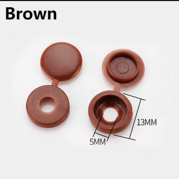 Gambar Tutup Baut / Cover Cap Penutup Paku Baut Snap Mur Screw Cap 12 PCS - Cokelat dari DJAPS27 undefined Tokopedia