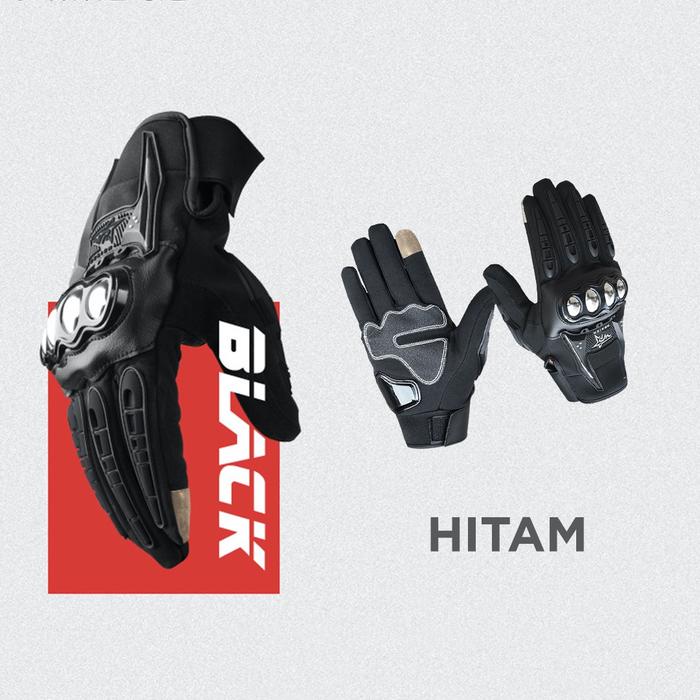 Gambar Sarung Tangan Motor Full Finger Design Waterproof - Hitam, M dari alvisz store undefined Tokopedia