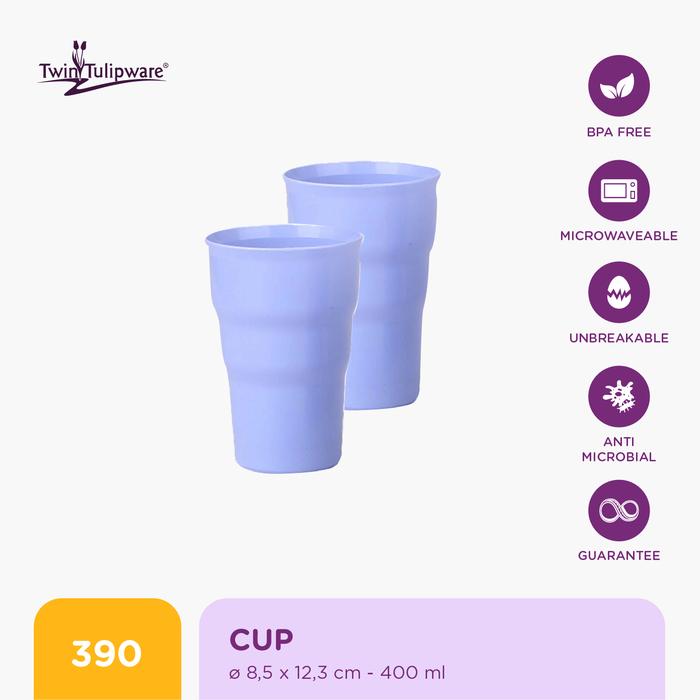 Gambar Gelas & Mug Twin Tulipware Cup (set of 2) 400 ML - Blue Diamond dari Twin Tulipware Indonesia undefined Tokopedia