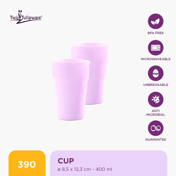 Gambar Gelas & Mug Twin Tulipware Cup (set of 2) 400 ML - Vio dari Twin Tulipware Indonesia undefined Tokopedia