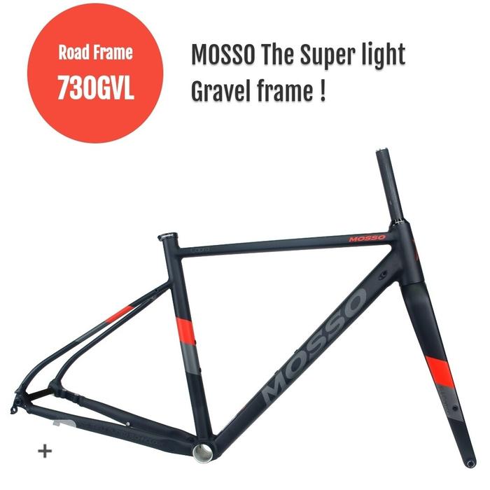 Gambar FRAME MOSSO 730 GVL SEPEDA GRAVEL ALLOY 7005 730GVL CYCLOCROSS CYCLO - Black Red, XS/46 dari eBikes undefined Tokopedia