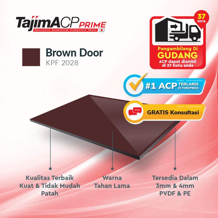 Gambar Tajima ACP Doff Series PE 3mm x 1220 x 2440 - Browndoor dari Cv Untung Sana Sini undefined Tokopedia