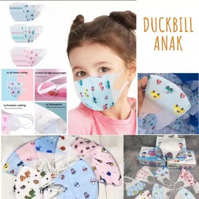 Gambar TAS ANAK SELEMPANG COWOK CEWEK 3D DUCK LUCU - 2 masker 3DDuck dari tokohokimurah undefined Tokopedia