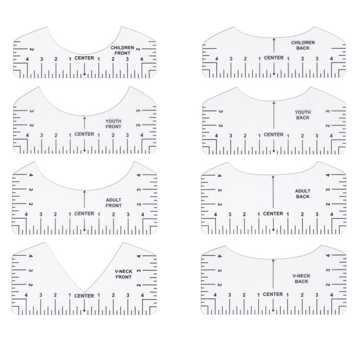 Gambar 8pcs Transparent T-Shirt Ruler V Neck Alignment Tool For Center Design - 8pcs dari Penny-Y undefined Tokopedia