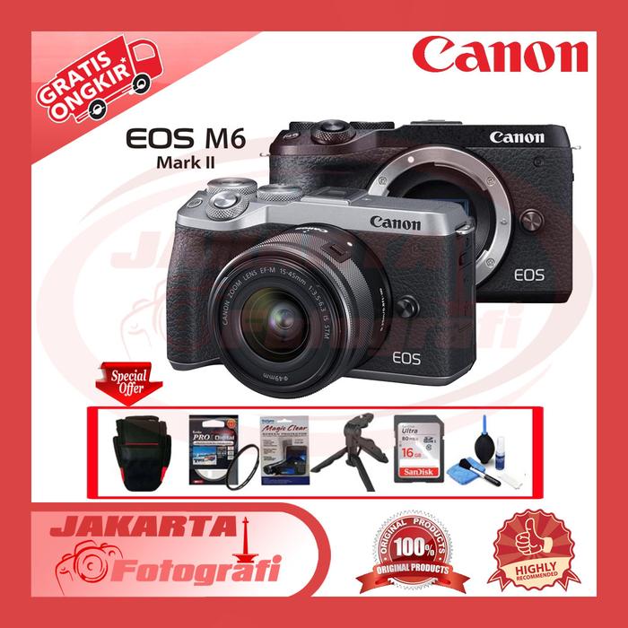 Promo Canon EOS M6 Mark II Mirrorless Camera with 15-45mm Lens