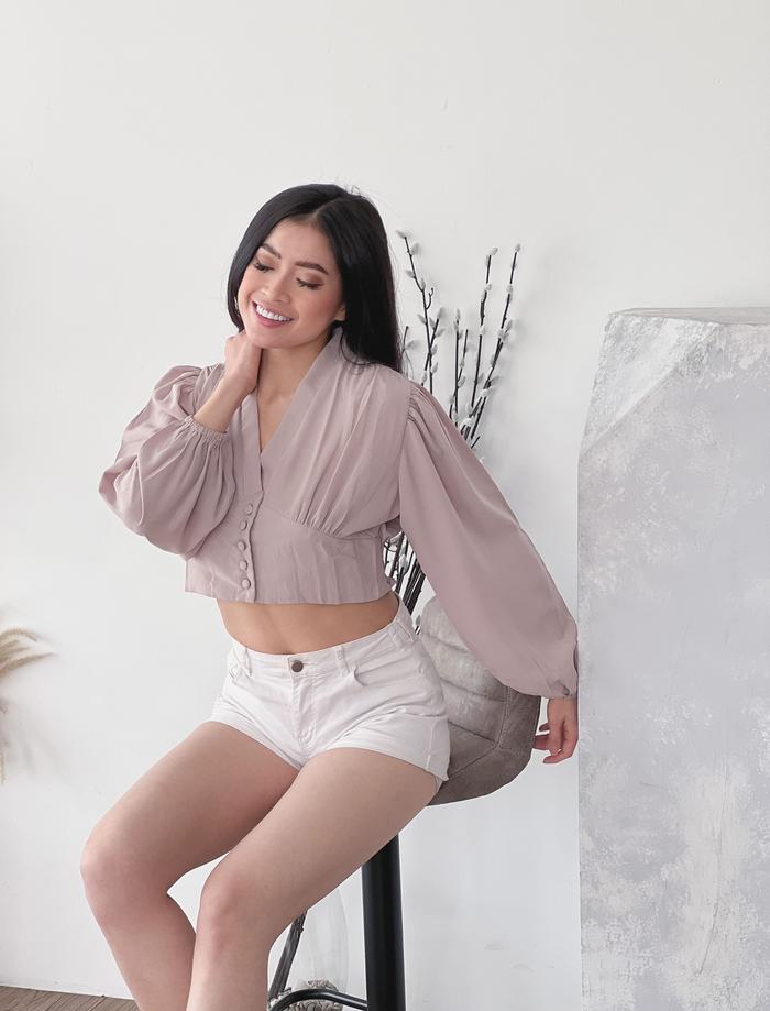 Gambar Lilybelle Romance Top Casual Blouse Formal Korean Look Fashion Wanita - Nude dari Lilybelleclothing undefined Tokopedia