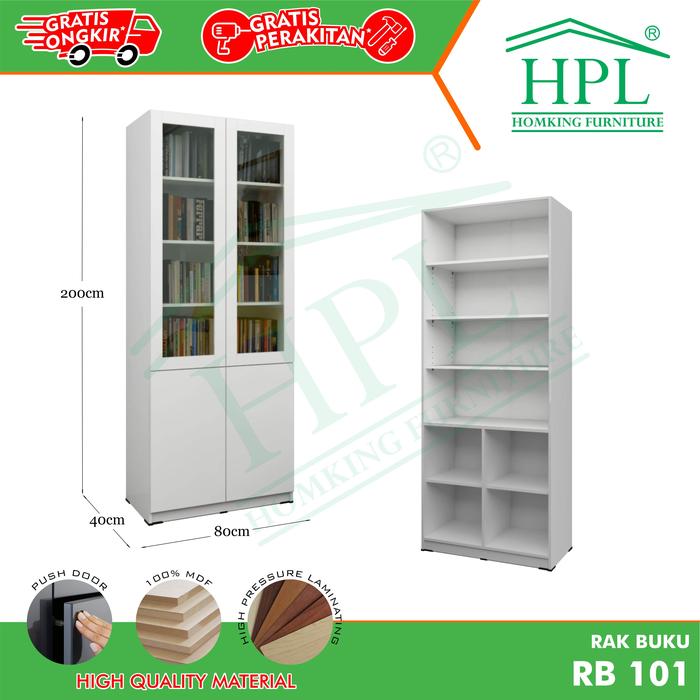 Gambar Rak Buku HPL Retro Modern Berkualitas - RB101 dari HOMKING Furniture undefined 2 Tokopedia