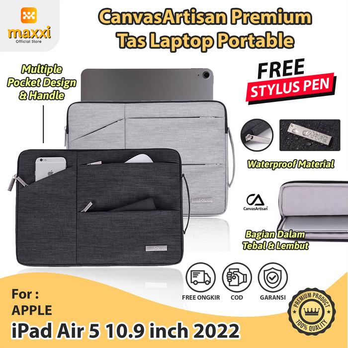 Gambar iPad Air 5 10.9 2022 Tas Tablet Apple Sleeve Bag Case Cover Canvas - Hitam dari Maxxi Store_NEW undefined Tokopedia