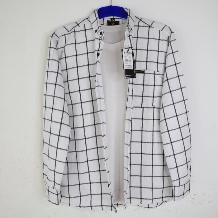 Jual kemeja terbaru slim pria lengan panjang Baju Cowok Flannel