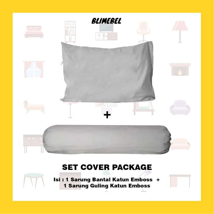 Gambar Paket 1Sarung Bantal+1Sarung Guling King Koil Bahan Katun Liev Bedding - 50x70 + 39x105, Putih Polos dari Blimebel undefined Tokopedia