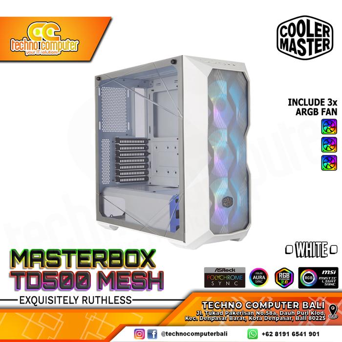 Gambar CASING GAMING COOLERMASTER TD500 MESH - Putih dari Techno Computer Bali undefined Tokopedia