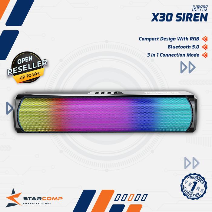 Gambar NYK Siren X30 Soundbar 3in1 Connection RGB Rhythm Equalizer Speaker dari Starcomp Origin undefined Tokopedia