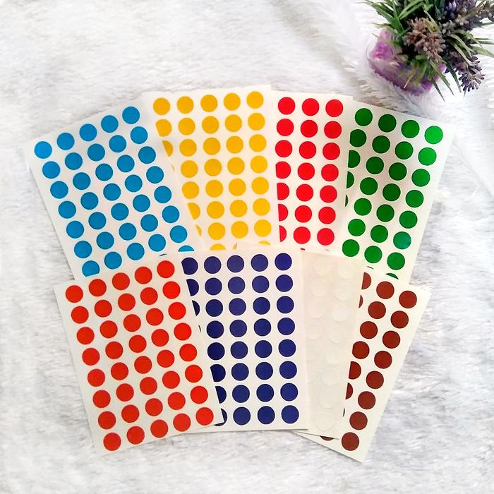 Gambar DOT STICKER WARNA | Sticker Bulat | Sticker Deco - Fullset dari Pobee.id undefined Tokopedia