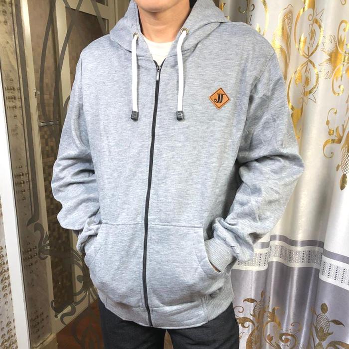 Gambar Jaket Hoodie Zipper / Jaket Hoodie Pria / Jaket Resleting Pria - Abu Muda, M dari JnJStreetWear undefined Tokopedia