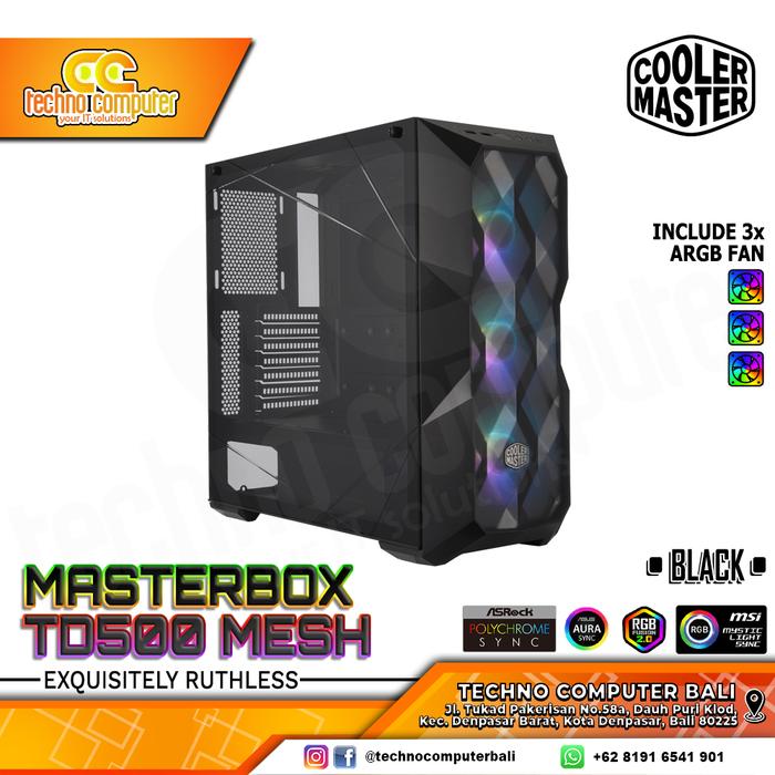 Gambar CASING GAMING COOLERMASTER TD500 MESH - Hitam dari Techno Computer Bali undefined Tokopedia