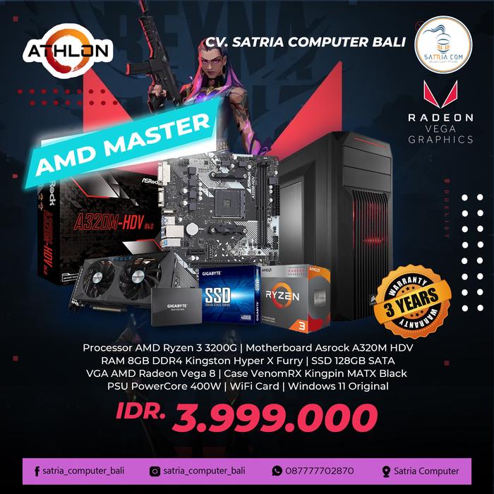 Jual KOMPUTER/PC RAKITAN EDITING/GAMING RYZEN 3200G 8GB RAM