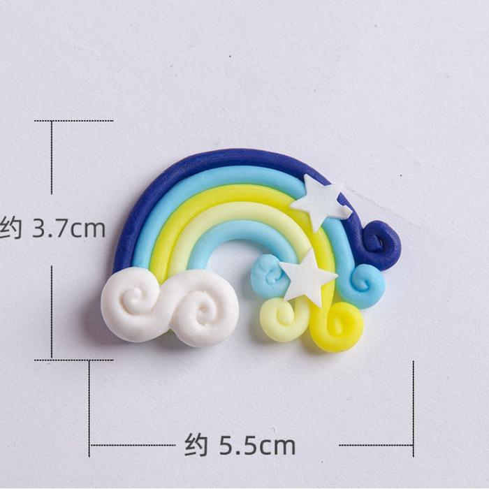 Gambar CMR02 Cake Topper Rainbow Cloud Pelangi Awan Clay Karet Hiasan Kue Tar - 02 Uk 5 cm dari Nyonya Lie undefined Tokopedia