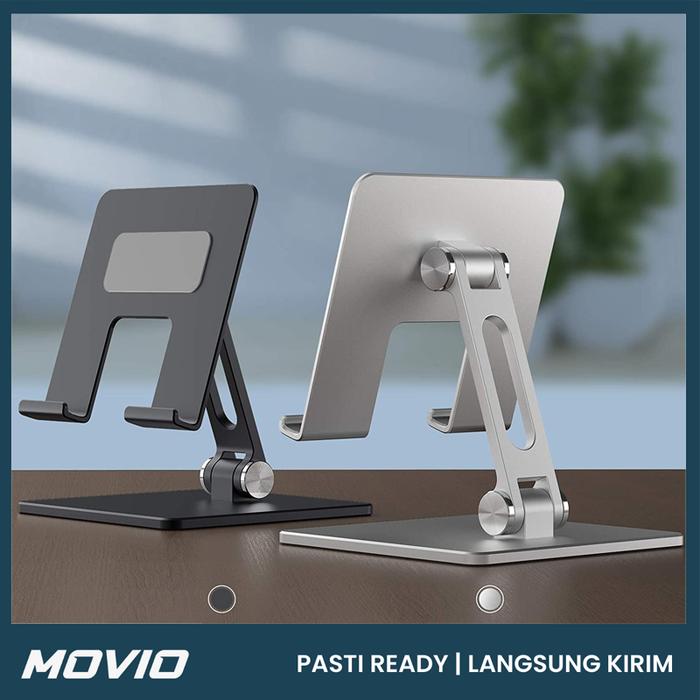 Gambar MOVIO Stand Holder Aluminium - Dudukan Holder Tablet / Ipad / HP - BIG - Silver dari movios.id undefined Tokopedia