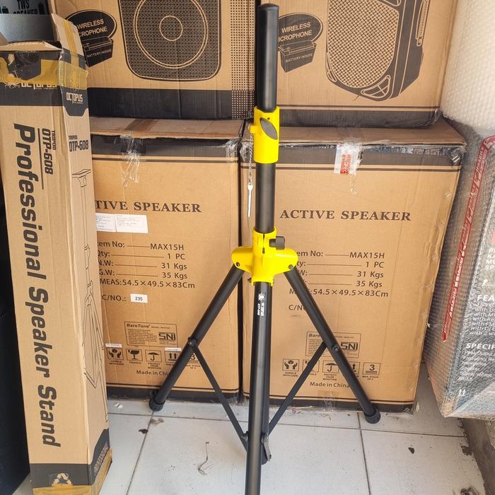 Gambar Stand Speaker Aktif Portable / Tripod Speker Besi Tebal Kuning Octopus dari Indahstoresurabaya undefined Tokopedia