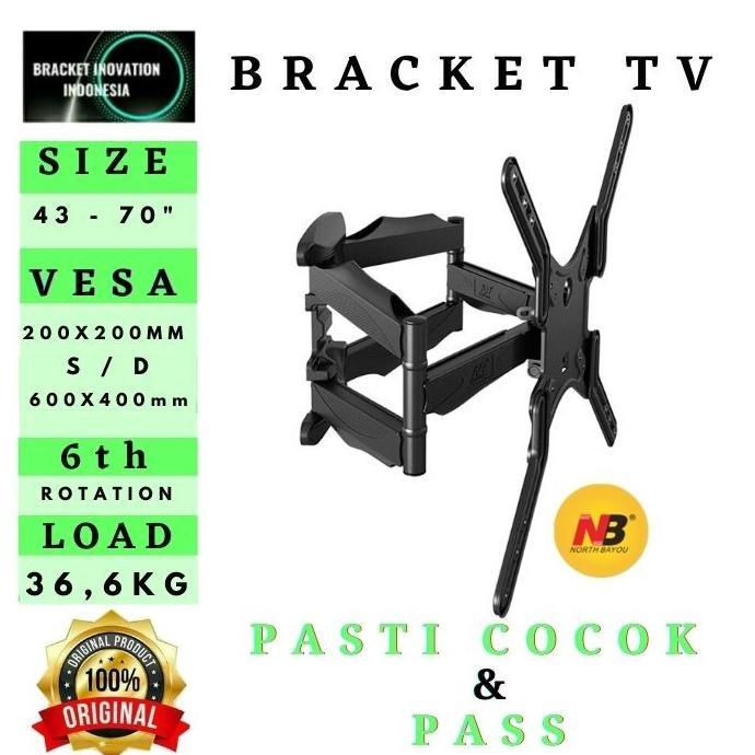 Gambar Braket bracket breket TV LED UHD 32 40 43 49 50 55 58 60 inci NB P5 - NB P5 UP TO 70" dari dynamic pro undefined Tokopedia