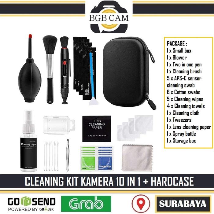 Jual Cleaning Kit Kamera Lensa 10 in 1 + Case Penyimpanan Pembersih