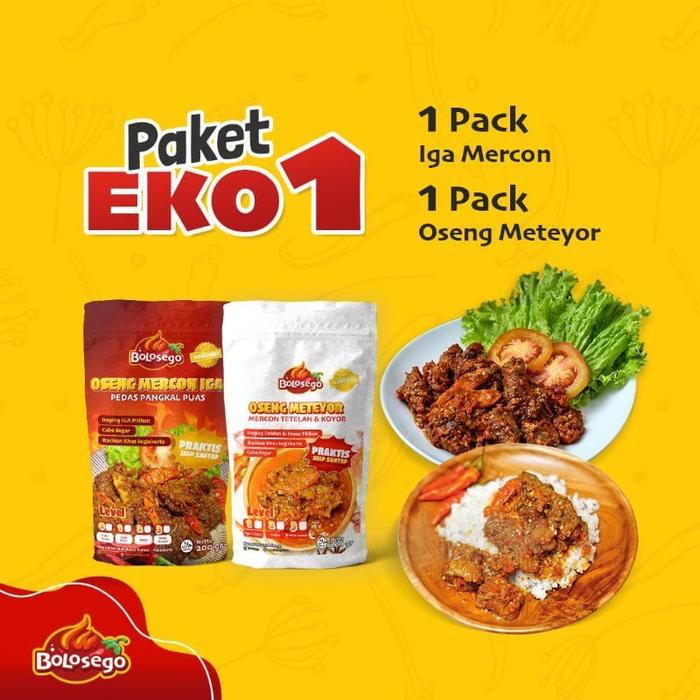 Gambar Bolosego Paket Hemat Eko 1 (1 Oseng Mercon Iga dan 1 Oseng Meteyor) dari Bolosego Store undefined Tokopedia