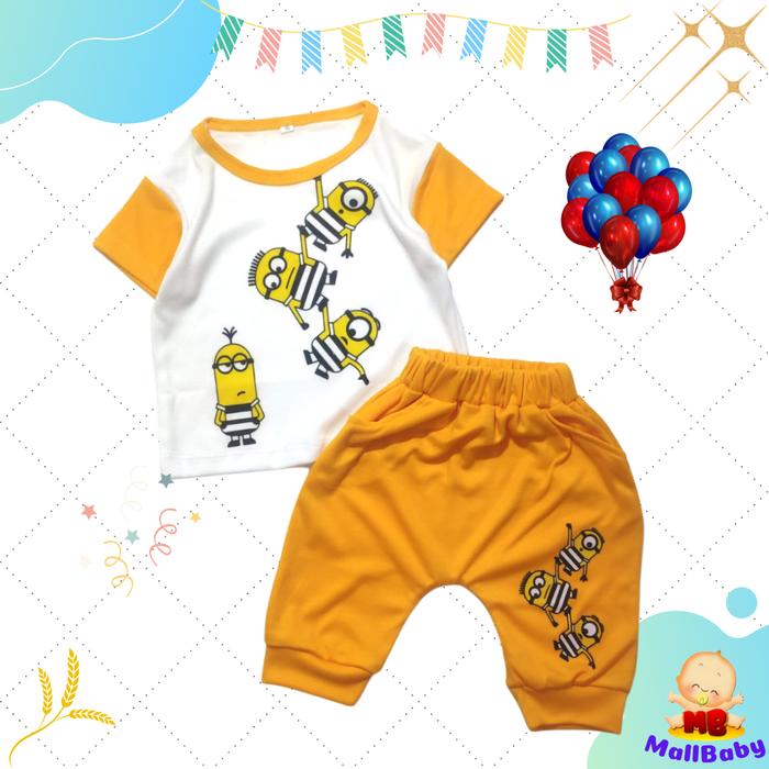 Gambar Baju Bayi laki Laki 6 12 Bulan 1 2 Tahun Setelan Bayi Lucu Minion - Minion, Ukuran S dari Mall-Baby undefined Tokopedia