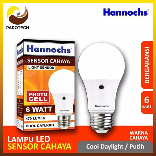 Gambar Lampu led hannochs light sensor cahaya putih 6watt 9watt 11watt - 6Watt dari Parotech undefined Tokopedia
